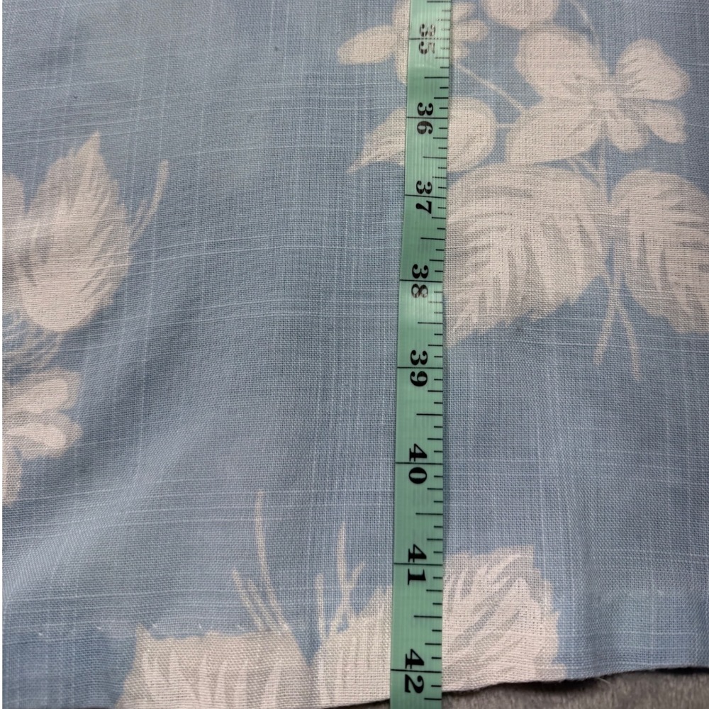 Vintage 80s Light Blue Floral Cotton Blend Midi Dress Cottagecore Prairie Small - Picture 3 of 8